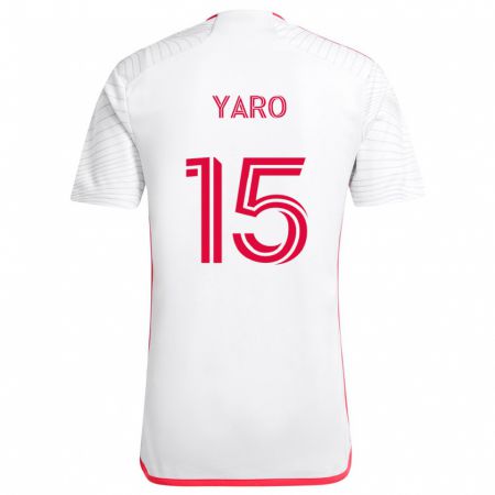 Kandiny Bambino Maglia Joshua Yaro #15 Bianco Rosso Kit Gara Away 2024/25 Maglietta