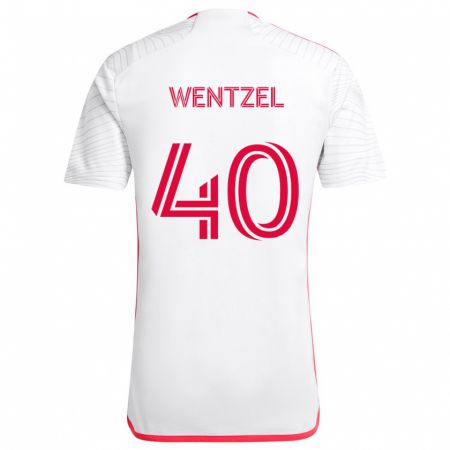 Kandiny Niño Camiseta Michael Wentzel #40 Blanco Rojo 2ª Equipación 2024/25 La Camisa México