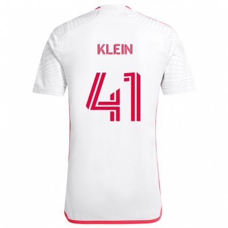 Kandiny Kinderen Johnny Klein #41 Wit Rood Uitshirt Uittenue 2024/25 T-Shirt