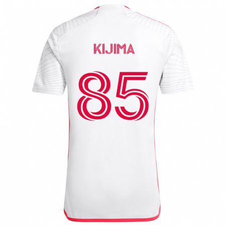 Kandiny Bambino Maglia Hosei Kijima #85 Bianco Rosso Kit Gara Away 2024/25 Maglietta