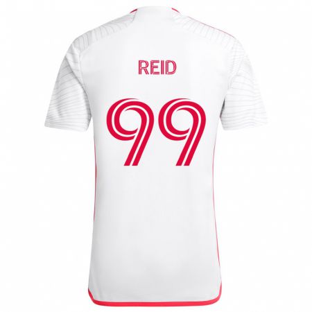 Kandiny Niño Camiseta Jayden Reid #99 Blanco Rojo 2ª Equipación 2024/25 La Camisa México