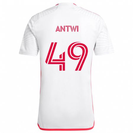 Kandiny Bambino Maglia Seth Antwi #49 Bianco Rosso Kit Gara Away 2024/25 Maglietta