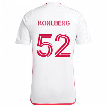 Kandiny Kinderen Andrew Kohlberg #52 Wit Rood Uitshirt Uittenue 2024/25 T-Shirt