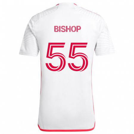 Kandiny Niño Camiseta Nick Bishop #55 Blanco Rojo 2ª Equipación 2024/25 La Camisa México