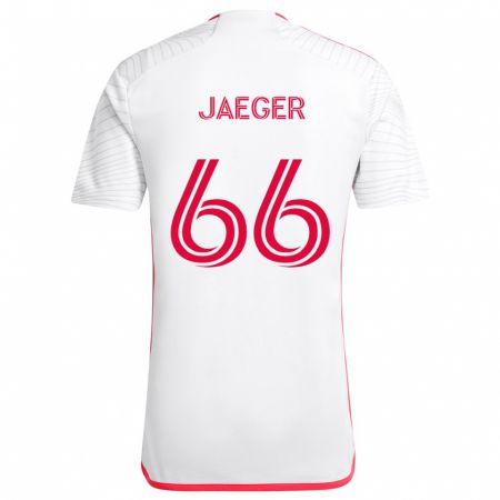 Kandiny Bambino Maglia Kai Jaeger #66 Bianco Rosso Kit Gara Away 2024/25 Maglietta