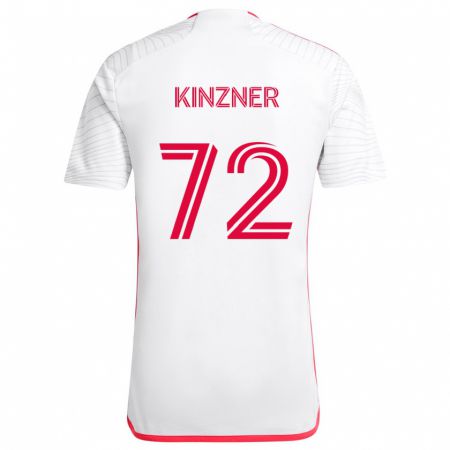 Kandiny Bambino Maglia Eric Kinzner #72 Bianco Rosso Kit Gara Away 2024/25 Maglietta