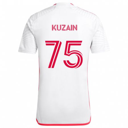 Kandiny Bambino Maglia Wan Kuzain #75 Bianco Rosso Kit Gara Away 2024/25 Maglietta