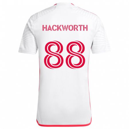 Kandiny Bambino Maglia Larsen Hackworth #88 Bianco Rosso Kit Gara Away 2024/25 Maglietta