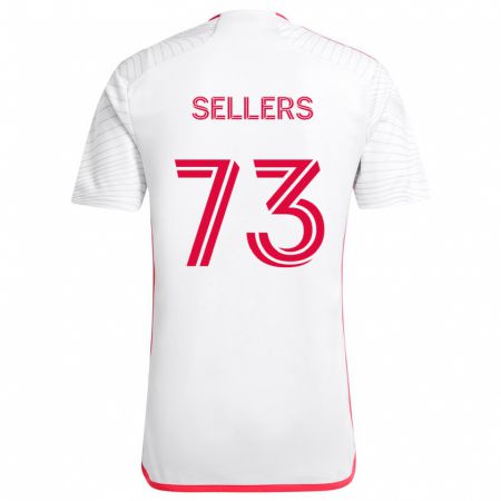 Kandiny Bambino Maglia Braydon Sellers #73 Bianco Rosso Kit Gara Away 2024/25 Maglietta