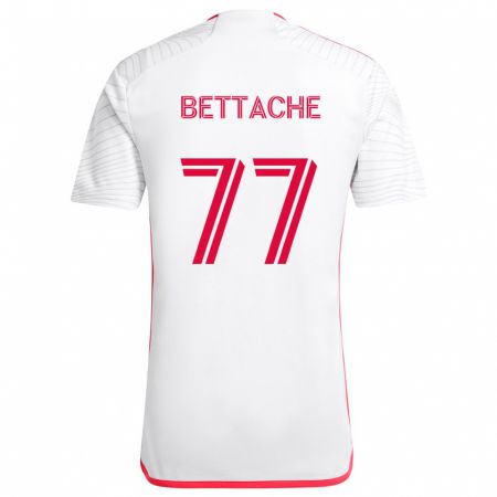 Kandiny Niño Camiseta Faysal Bettache #77 Blanco Rojo 2ª Equipación 2024/25 La Camisa