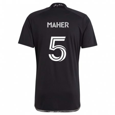 Kandiny Kinder Jack Maher #5 Schwarz Auswärtstrikot Trikot 2024/25 T-Shirt Österreich