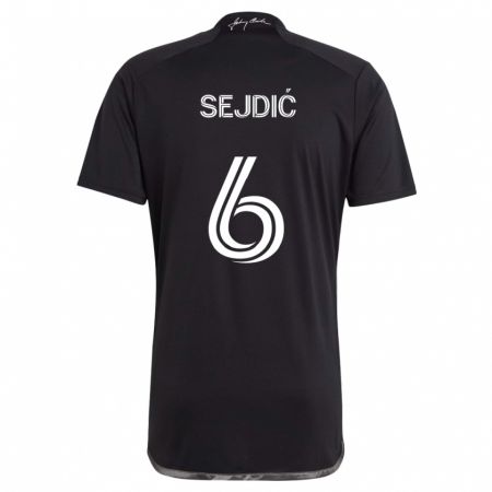 Kandiny Bambino Maglia Amar Sejdić #6 Nero Kit Gara Away 2024/25 Maglietta