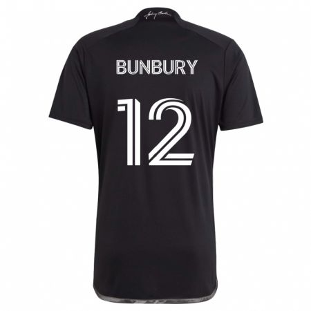 Kandiny Bambino Maglia Teal Bunbury #12 Nero Kit Gara Away 2024/25 Maglietta