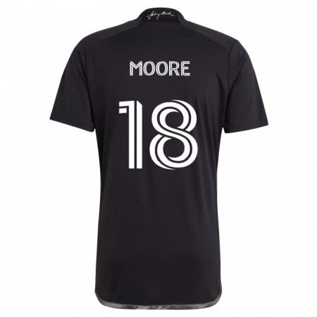 Kandiny Bambino Maglia Shaq Moore #18 Nero Kit Gara Away 2024/25 Maglietta