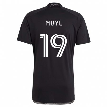 Kandiny Bambino Maglia Alex Muyl #19 Nero Kit Gara Away 2024/25 Maglietta