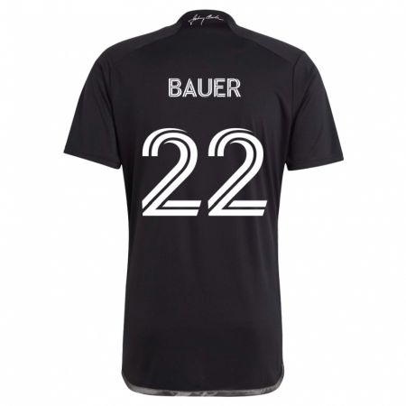 Kandiny Bambino Maglia Josh Bauer #22 Nero Kit Gara Away 2024/25 Maglietta