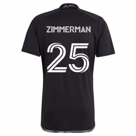 Kandiny Kinderen Walker Zimmerman #25 Zwart Uitshirt Uittenue 2024/25 T-Shirt België