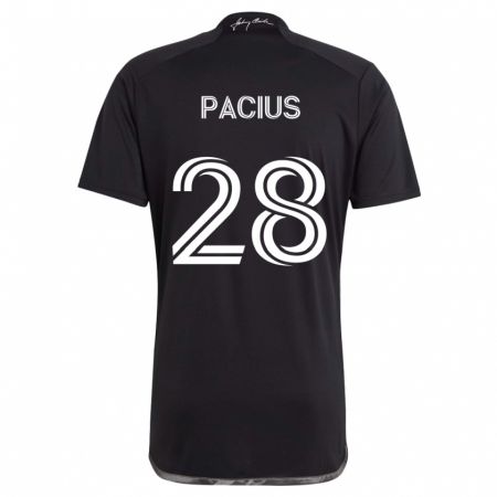 Kandiny Kinder Woobens Pacius #28 Schwarz Auswärtstrikot Trikot 2024/25 T-Shirt Österreich