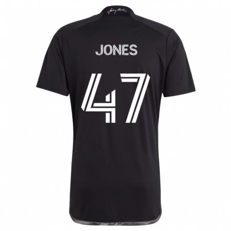 Kandiny Bambino Maglia Isaiah Jones #47 Nero Kit Gara Away 2024/25 Maglietta