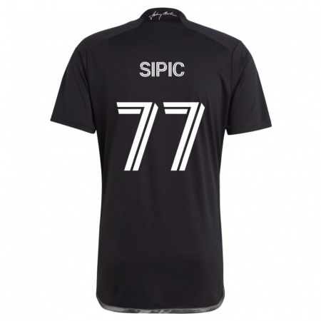 Kandiny Bambino Maglia Adem Sipić #77 Nero Kit Gara Away 2024/25 Maglietta