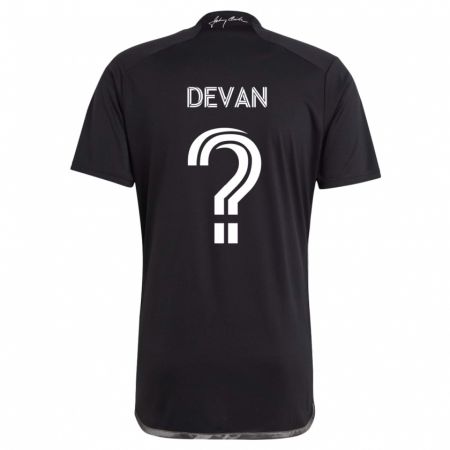 Kandiny Bambino Maglia Liam Devan #0 Nero Kit Gara Away 2024/25 Maglietta