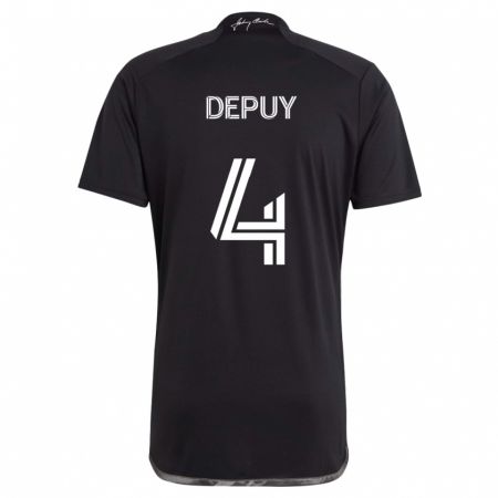 Kandiny Bambino Maglia Nick Depuy #4 Nero Kit Gara Away 2024/25 Maglietta