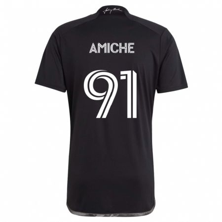 Kandiny Bambino Maglia Kemy Amiche #91 Nero Kit Gara Away 2024/25 Maglietta