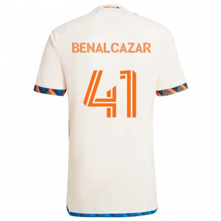 Kandiny Bambino Maglia Nico Benalcázar #41 Bianco Arancione Kit Gara Away 2024/25 Maglietta