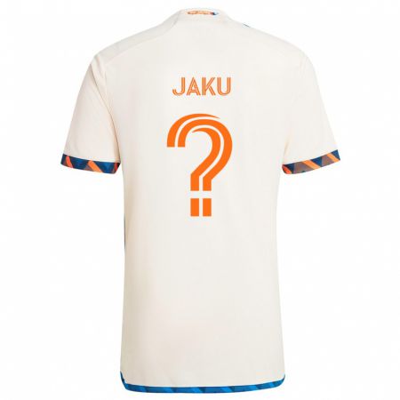 Kandiny Kinderen John Jaku #0 Wit Oranje Uitshirt Uittenue 2024/25 T-Shirt