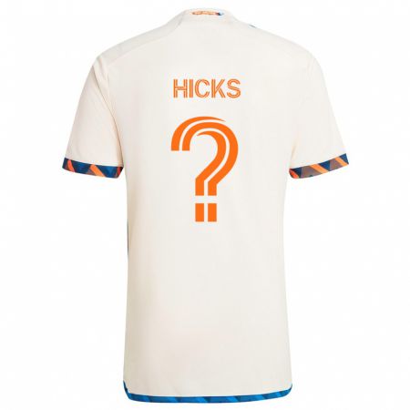 Kandiny Bambino Maglia Elijah Hicks #0 Bianco Arancione Kit Gara Away 2024/25 Maglietta