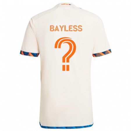 Kandiny Bambino Maglia Blake Bayless #0 Bianco Arancione Kit Gara Away 2024/25 Maglietta