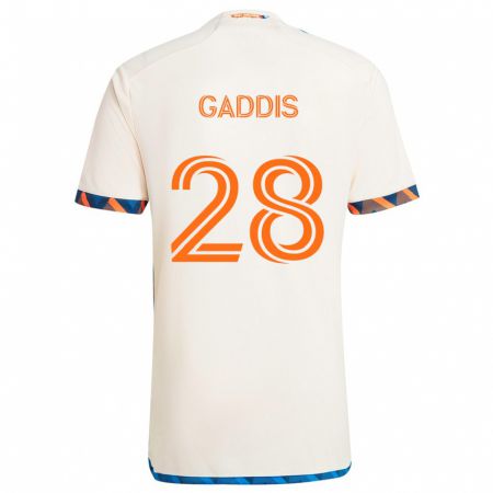 Kandiny Niño Camiseta Raymon Gaddis #28 Blanco Naranja 2ª Equipación 2024/25 La Camisa