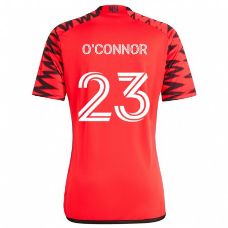 Kandiny Kinderen Aidan O'connor #23 Rood Zwart Wit Uitshirt Uittenue 2024/25 T-Shirt