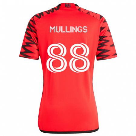 Kandiny Kinderen O'vonte Mullings #88 Rood Zwart Wit Uitshirt Uittenue 2024/25 T-Shirt