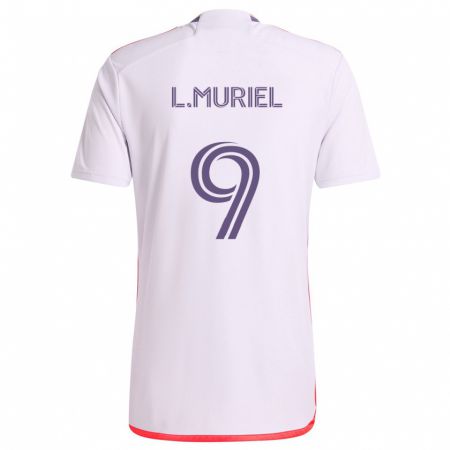 Kandiny Bambino Maglia Luis Muriel #9 Bianco Rosso Viola Kit Gara Away 2024/25 Maglietta