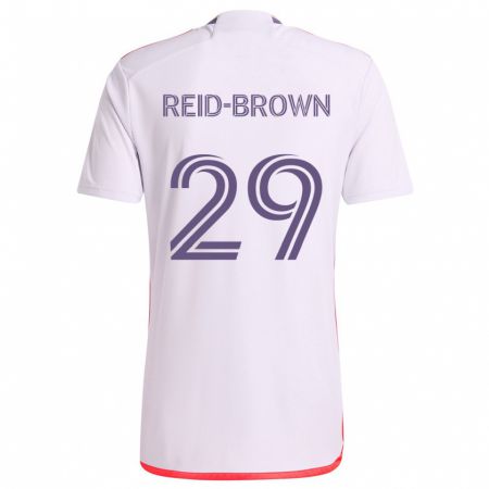 Kandiny Kinderen Tahir Reid-Brown #29 Wit Rood Paars Uitshirt Uittenue 2024/25 T-Shirt België