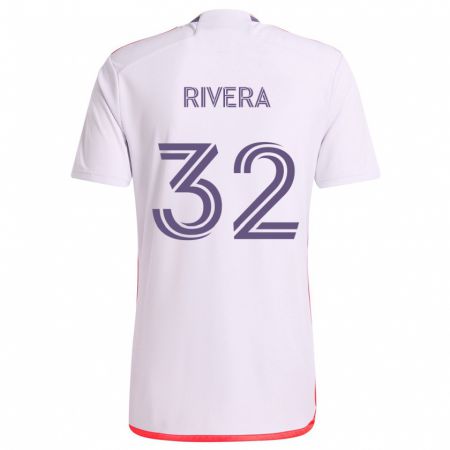 Kandiny Bambino Maglia Wilfredo Rivera #32 Bianco Rosso Viola Kit Gara Away 2024/25 Maglietta