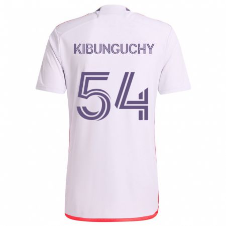 Kandiny Bambino Maglia Nabi Kibunguchy #54 Bianco Rosso Viola Kit Gara Away 2024/25 Maglietta