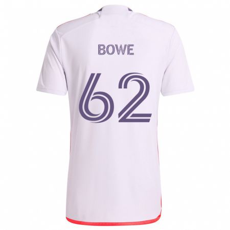 Kandiny Bambino Maglia Thomas Bowe #62 Bianco Rosso Viola Kit Gara Away 2024/25 Maglietta