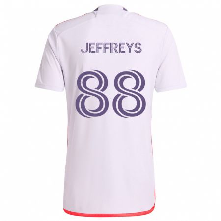 Kandiny Bambino Maglia Tj Jeffreys #88 Bianco Rosso Viola Kit Gara Away 2024/25 Maglietta