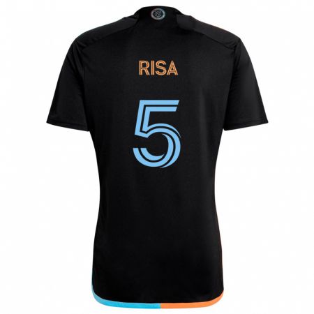 Kandiny Kinder Birk Risa #5 Schwarz Orange Blau Auswärtstrikot Trikot 2024/25 T-Shirt Österreich