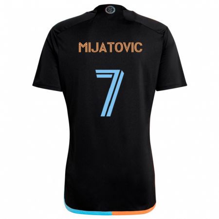 Kandiny Niño Camiseta Jovan Mijatovic #7 Negro Naranja Azul 2ª Equipación 2024/25 La Camisa