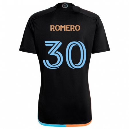 Kandiny Bambino Maglia Tomás Romero #30 Nero Arancione Blu Kit Gara Away 2024/25 Maglietta