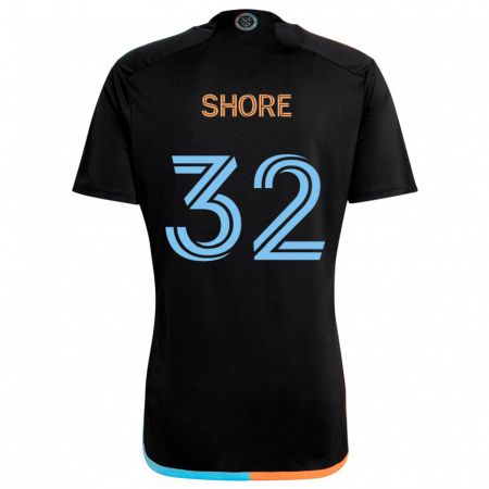 Kandiny Bambino Maglia Jonathan Shore #32 Nero Arancione Blu Kit Gara Away 2024/25 Maglietta