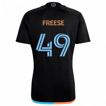 Kandiny Bambino Maglia Matt Freese #49 Nero Arancione Blu Kit Gara Away 2024/25 Maglietta