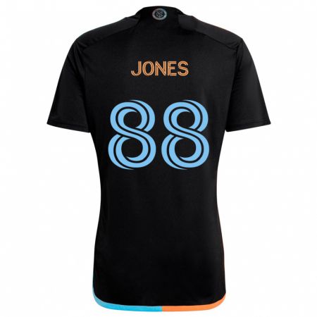 Kandiny Bambino Maglia Malachi Jones #88 Nero Arancione Blu Kit Gara Away 2024/25 Maglietta