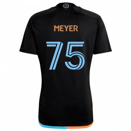 Kandiny Bambino Maglia Will Meyer #75 Nero Arancione Blu Kit Gara Away 2024/25 Maglietta