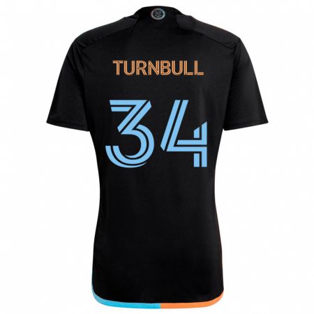 Kandiny Niño Camiseta Stephen Turnbull #34 Negro Naranja Azul 2ª Equipación 2024/25 La Camisa