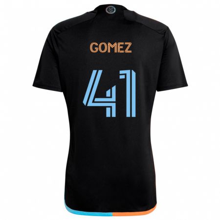 Kandiny Niño Camiseta Julián Gómez #41 Negro Naranja Azul 2ª Equipación 2024/25 La Camisa