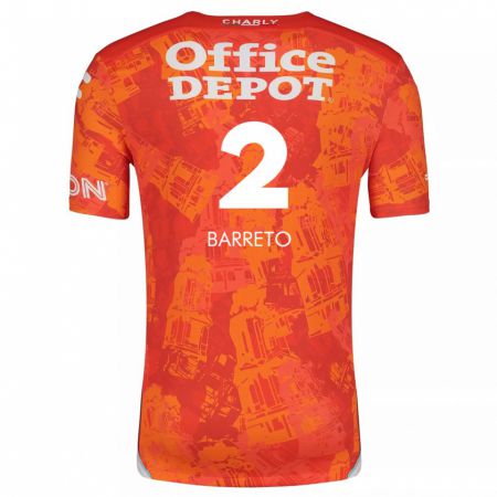 Kandiny Niño Camiseta Sergio Barreto #2 Naranja Blanco 2ª Equipación 2024/25 La Camisa